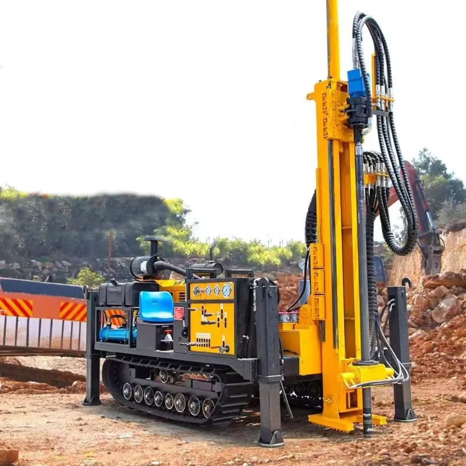 tracked water well drilling rig,crawler borehole drilling machine,hydraulic deep drilling equipment,portable groundwater well drill,best off-road drilling rig,should I buy a tracked well drilling rig unboxing and complete package contents