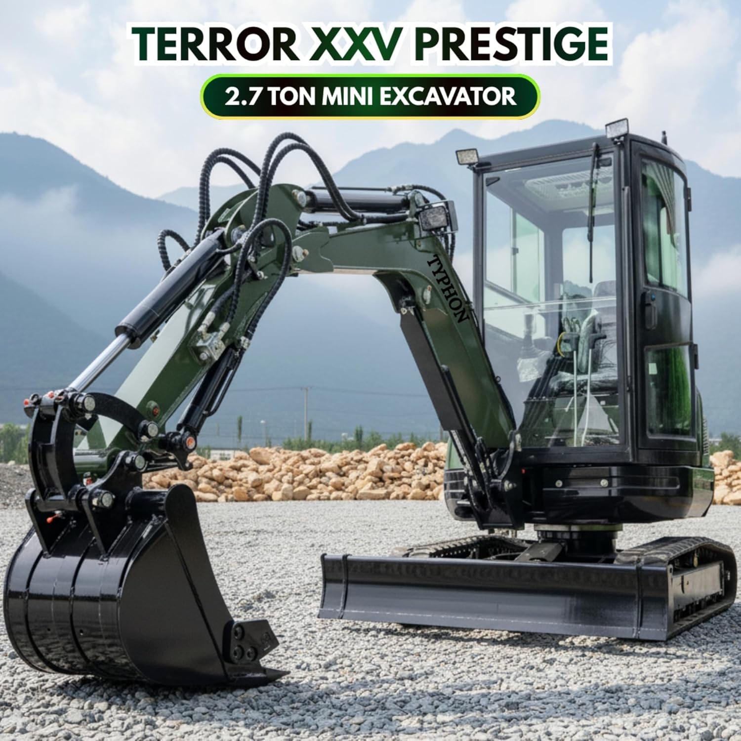 TYPHON TERROR XXV mini excavator review,should I buy TYPHON TERROR XXV,TYPHON TERROR XXV vs alternatives,TYPHON TERROR XXV pros cons,best 2.7-ton mini excavator,TYPHON TERROR XXV worth buying unboxing and complete package contents