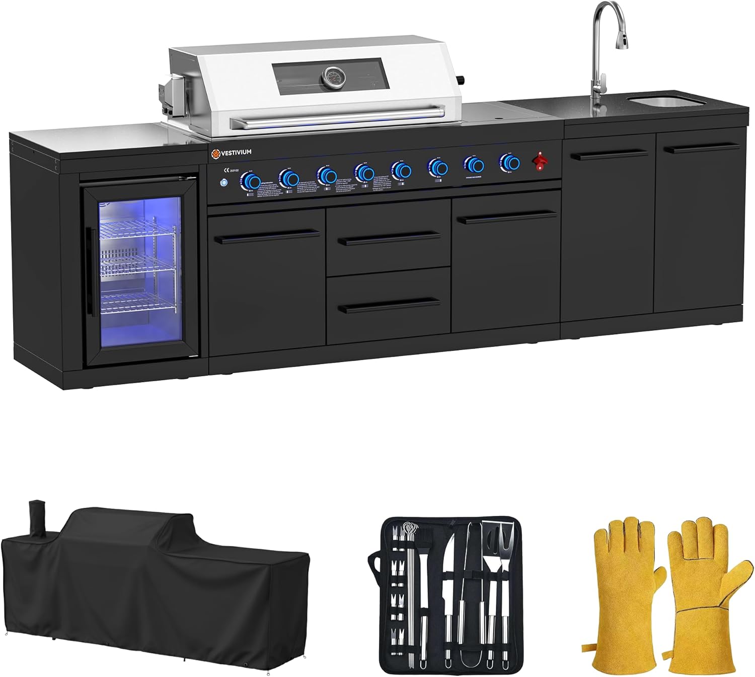 VESTIVIUM modular grill station review detailed features and technical specifications