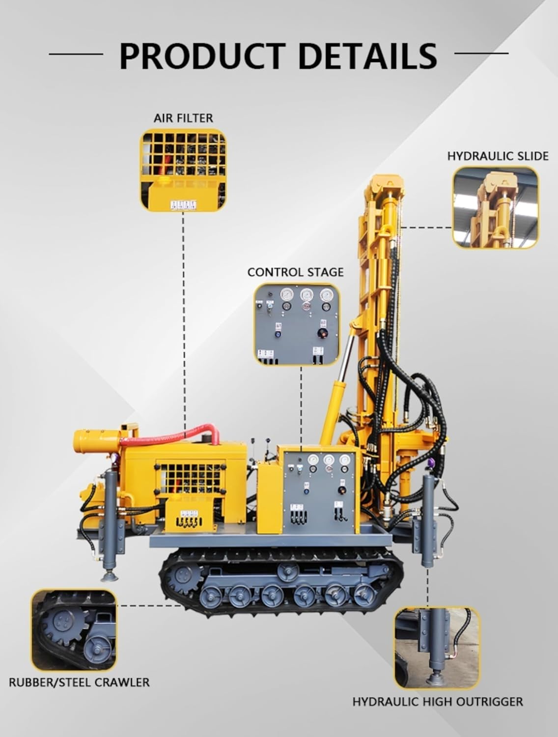 dual power water air drilling rig,hydraulic water air drill rig for wells,best tracked drilling rig for geothermal,should I buy a dual power drilling rig,dual power drilling rig pros cons,agricultural well drilling rig customizable unboxing and complete package contents